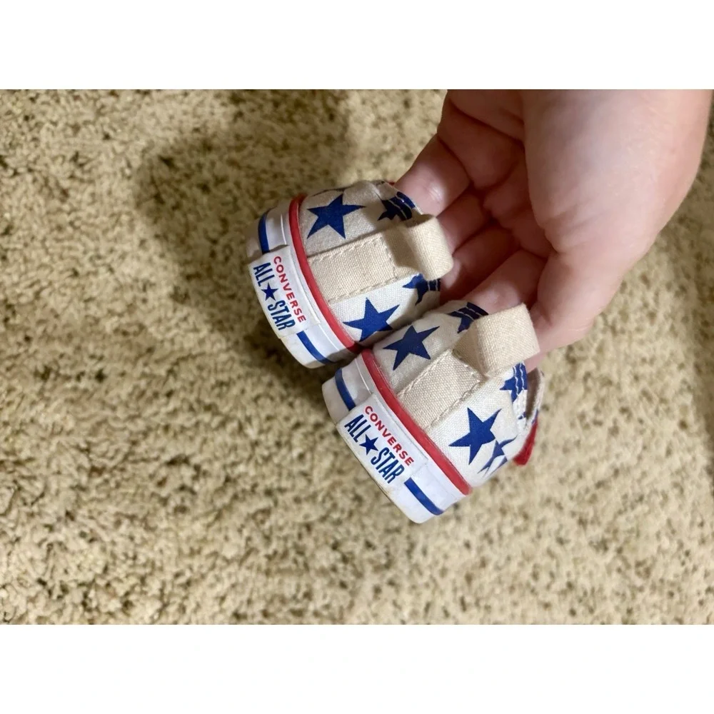 Toddler Flag Patriotic Converse Shoes Size 8